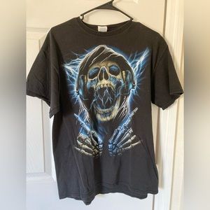 Vintage Reaper Skull DJ Rock N Roll T Shirt L